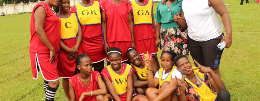 General Hospital Netball Team ready for the match during the end of year party at Mutoola Beach, Mpatta SC